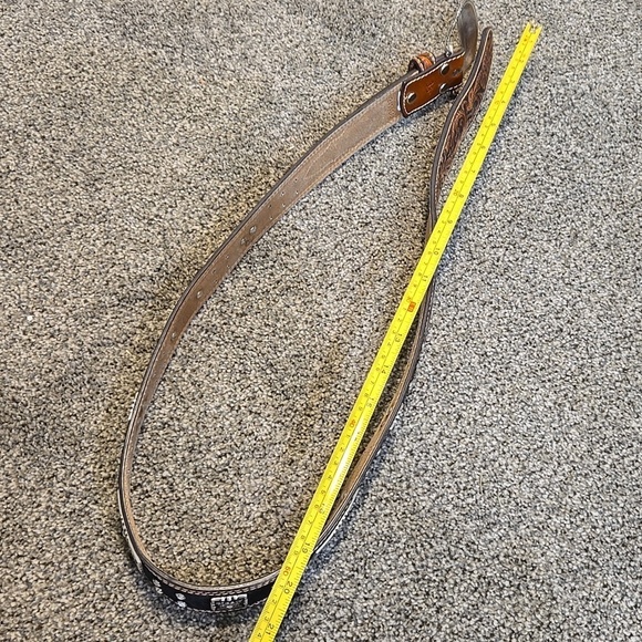 Nocona 249426 Black and Brown Hair Leather Belt with Silver Buckle Belt Sz 38 main image 7